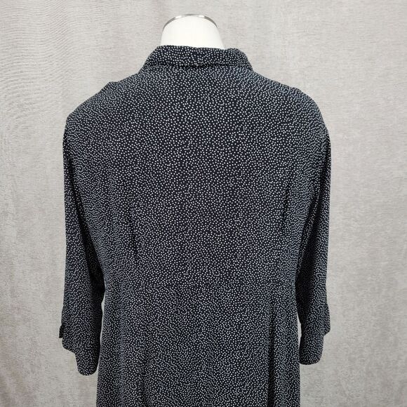 Mui Loco Vintage Black with White Polka Dots Maxi Dress Women's Plus Size 3X - Picture 8 of 15